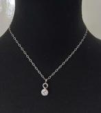 Zilveren ketting met hanger met zirkonia 925 zilver, Ophalen of Verzenden, Zilver, Zilver, Met kristal