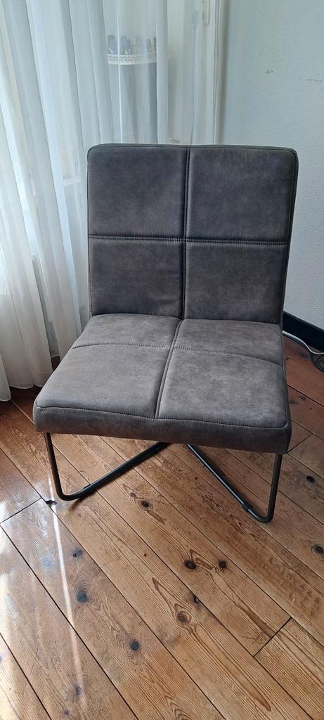 Nieuwe lederen fauteuil 'Bruce Coffee', Huis en Inrichting, Fauteuils, Nieuw, Leer, Metaal, 50 tot 75 cm, Minder dan 75 cm, Ophalen
