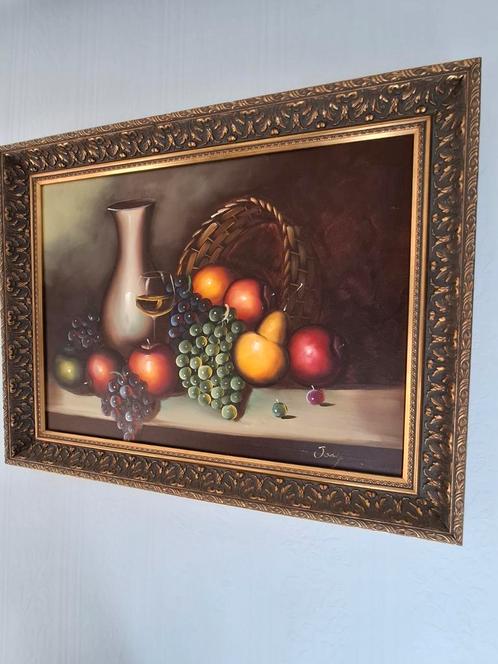 Prachtig schilderij stilleven fruit gouden brede lijst, Antiek en Kunst, Kunst | Schilderijen | Klassiek, Ophalen of Verzenden