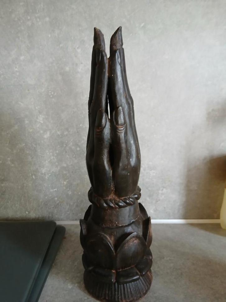 Wierookbrander beeld biddende handen van Boeddha met lotus, Antiek en Kunst, Kunst | Niet-Westerse kunst, Ophalen of Verzenden