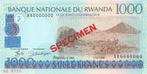 Rwanda 1000 Francs 1998 Unc Specimen pn 27as, Los biljet, Ophalen of Verzenden, Overige landen