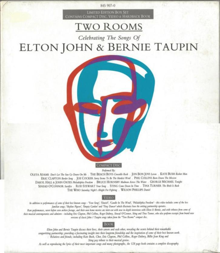 ELTON JOHN CD + VHS BOX SET TWO ROOMS + BERNIE TAUPIN, Cd's en Dvd's, Cd's | Pop, Gebruikt, 1980 tot 2000, Ophalen of Verzenden