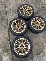 Subaru Impreza OZ Prodrive velgen + banden 5x100, Auto-onderdelen, Banden en Velgen, Gebruikt, Banden en Velgen, 17 inch, Ophalen of Verzenden