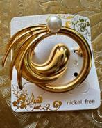 Broche goudkleurige met faux parel, Ophalen of Verzenden