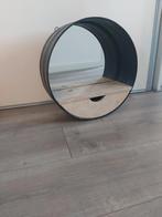 Spiegel met lade, by-boo, Huis en Inrichting, Woonaccessoires | Spiegels, Ophalen, Minder dan 50 cm, Rond, Zo goed als nieuw