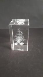 Blok van kristal met kerstboom, N.v.t., N.v.t., Nieuw, Ophalen of Verzenden