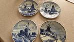 4 prachtige delfts blauwe borden boten-molens, Antiek en Kunst, Ophalen of Verzenden