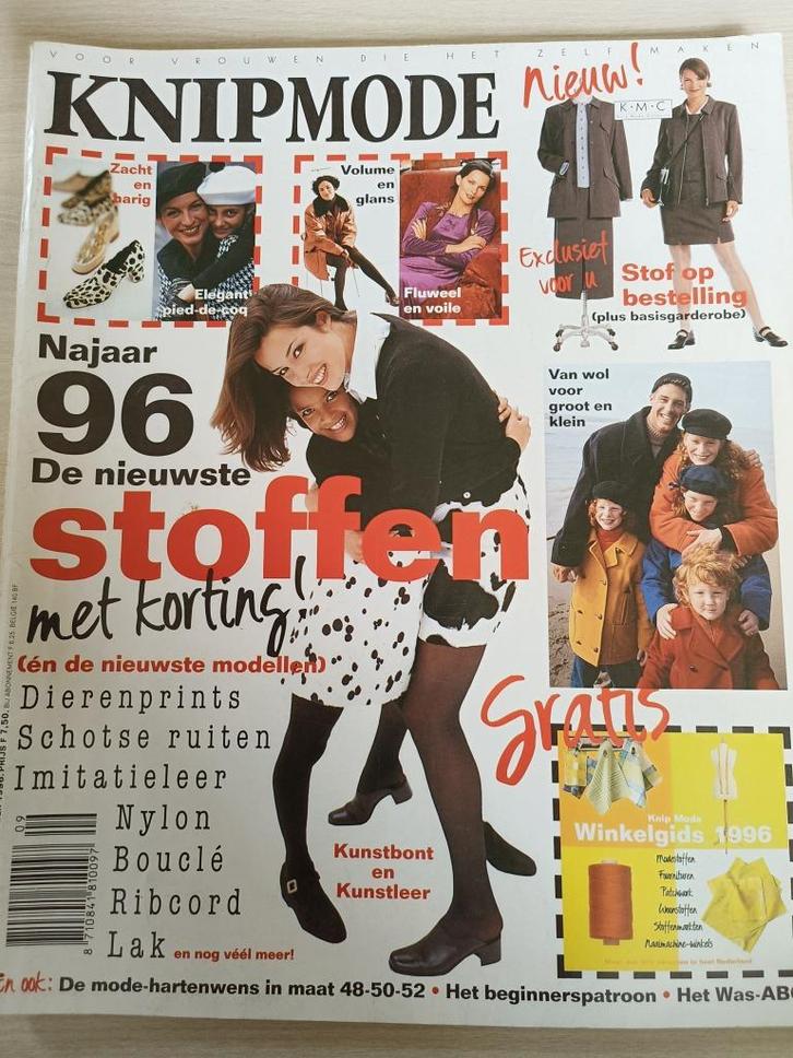 Knipmode september 1996 najaar 96 gebruikte stoffen, Hobby en Vrije tijd, Kledingpatronen, Zo goed als nieuw, Vrouw, Knipmode