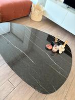 Marmeren glazen salontafel donker, Huis en Inrichting, Tafels | Salontafels, Ophalen, Gebruikt, 50 tot 100 cm, 100 tot 150 cm