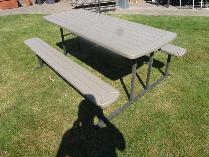 Picknickset, Tuin en Terras, Picknicktafels, Zo goed als nieuw, Rechthoekig, Overige materialen, Inklapbaar, Ophalen