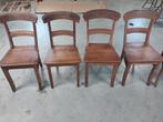 Houten stoelen set van 5, eventueel 6, Huis en Inrichting, Gebruikt, Bruin, Klassiek, Ophalen of Verzenden