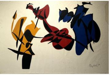 Jan van der Zee (1898) Houtsnede "Abstracte Composi" Ges Gen beschikbaar voor biedingen