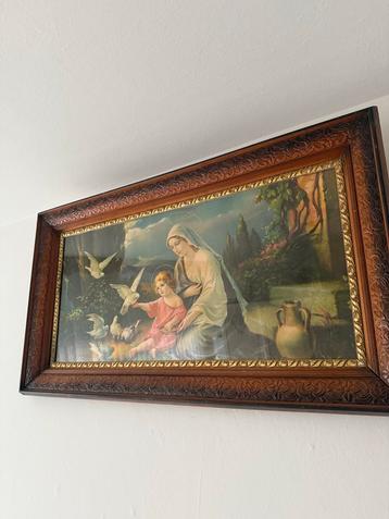 Vintage Schilderij Maria met Kind beschikbaar voor biedingen
