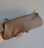 Vintage clutch / avondtasje taupe met knipsluiting, Ophalen of Verzenden, Zo goed als nieuw, Bruin, Avondtasje