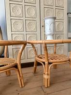 Twee rotan tafeltjes van | Belse, Huis en Inrichting, Tafels | Bijzettafels, Ophalen, Zo goed als nieuw