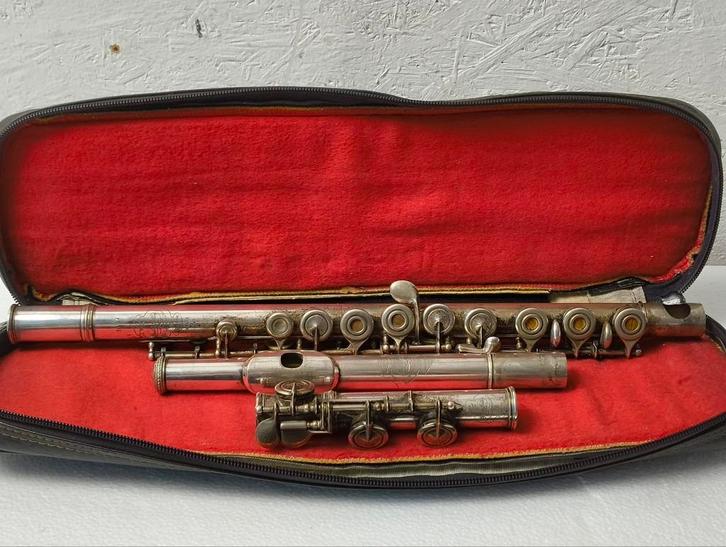 Antieke Djalma Julliot Dwarsfluit, Muziek en Instrumenten, Blaasinstrumenten | Dwarsfluiten en Piccolo's, Gebruikt, Ophalen of Verzenden