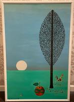 Naïef schilderij Jaap Dannenburg 1980, Minder dan 50 cm, Ophalen of Verzenden, Zo goed als nieuw, Schilderij