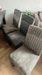 6 eetkamer stoelen op wieltjes antraciet grijs, Huis en Inrichting, Stoelen, Ophalen, Gebruikt, Vijf, Zes of meer stoelen, Stof
