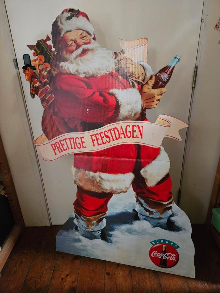 Coca-Cola Kerstman Reclamebord, Verzamelen, Merken en Reclamevoorwerpen, Gebruikt, Reclamebord, Ophalen