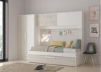 Artik 1-persoonsbed met slaaplade en brugkast - Wit/cascina, Kinderen en Baby's, Kinderkamer | Bedden