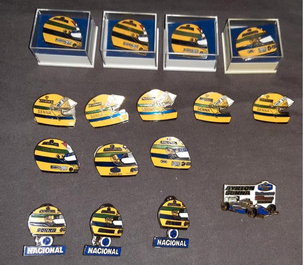 Ayrton Senna F1 helm pin pins spelden jaren 90, Verzamelen, Automerken, Motoren en Formule 1, Verzenden, Nieuw, Formule 1