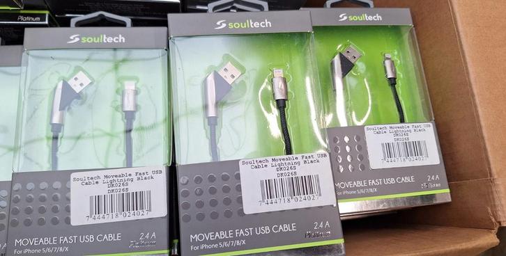 Partij van 40 Soultech Moveable Fast USB Kabels - iPhone, Watersport en Boten, Hengelsport | Zeevissen, Nieuw, Overige typen, Ophalen of Verzenden