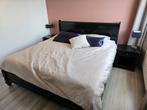 Mooi zwart tweepersoonsbed, Huis en Inrichting, Slaapkamer | Bedden, Ophalen, Zwart, Tweepersoons, Zo goed als nieuw