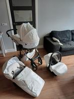 Kinderwagen met autostoeltje Junama Diamond - White Silver, Kinderen en Baby's, Kinderwagens en Combinaties, Gebruikt, Combiwagen