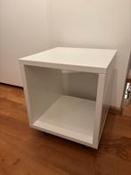 Bijzettafel kubus hoogglans wit, Ophalen, Minder dan 45 cm, Minder dan 55 cm, Vierkant