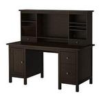 IKEA Hemnes bureau zwart met opbouwdeel/opzetstuk/bovenstuk, Ophalen, Zo goed als nieuw, Bureau