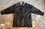 Vintage 90s Zware Leren Shearling Jas, Zwart, Maat 42/44 (L), Gedragen, Shearling