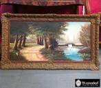 Oud schilderij gesigneerd - landschap - natuur, Ophalen of Verzenden