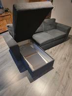 Slaapbank met lounge en opbergruimte, Huis en Inrichting, Ophalen, 125 tot 150 cm, Driepersoons, Zo goed als nieuw