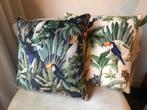 Fluwelen kussens jungle/tropisch thema, Ophalen of Verzenden, Zo goed als nieuw, Overige kleuren, Vierkant