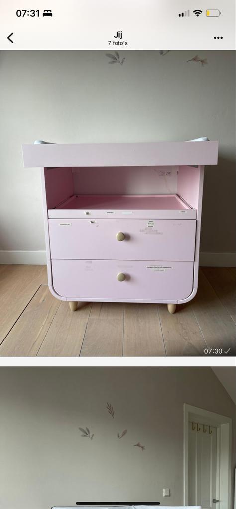 Roze IKEA Myllra commode met lades, Kinderen en Baby's, Kinderkamer | Commodes en Kasten, Gebruikt, Commode, 90 tot 105 cm, 75 tot 100 cm