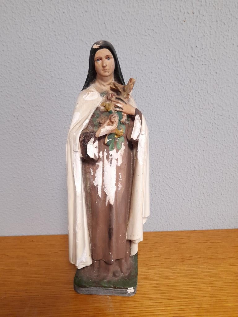 Antiek beeldje heilige theresia, Ophalen of Verzenden, Zo goed als nieuw, Beeld(je)