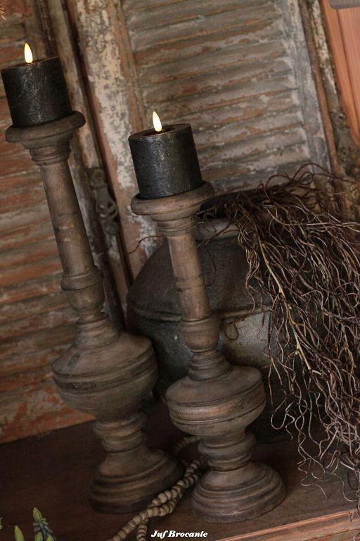 Set baluster kandelaren rond dark brown of dark black, Huis en Inrichting, Woonaccessoires | Overige, Nieuw, Ophalen of Verzenden