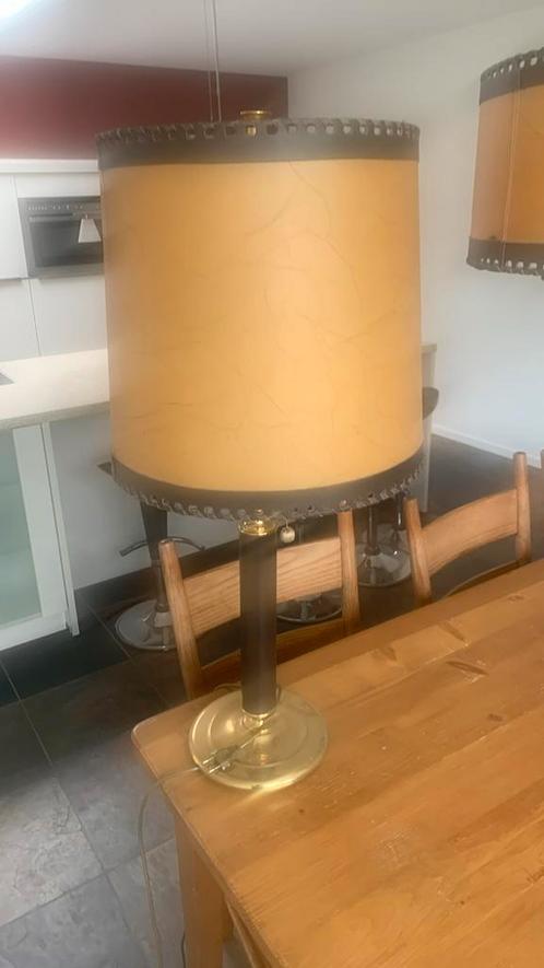 Vintage tafel en plafond lamp, Huis en Inrichting, Lampen | Tafellampen, Gebruikt, 75 cm of meer, Kunststof, Metaal, Ophalen