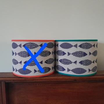 Leuke lampenkap met vissen blauw oranje turquoise  beschikbaar voor biedingen