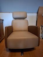 Twee leren draaifauteuils, Huis en Inrichting, Fauteuils, Ophalen, Gebruikt, 50 tot 75 cm, Leer