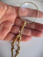 Loep aan Ketting~Goud kleur~Vergrootglas bij de hand, Hobby en Vrije tijd, Vergrootglazen, Loepen en Loeplampen, Ophalen of Verzenden