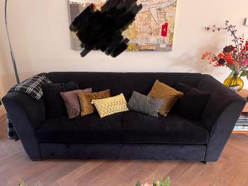 Zwarte Velours Bank - Heerlijk Zitcomfort! beschikbaar voor biedingen