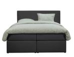 Boxspring Orebro 140x200 - Antraciet, Tweepersoons, Grijs, Zo goed als nieuw, 200 cm