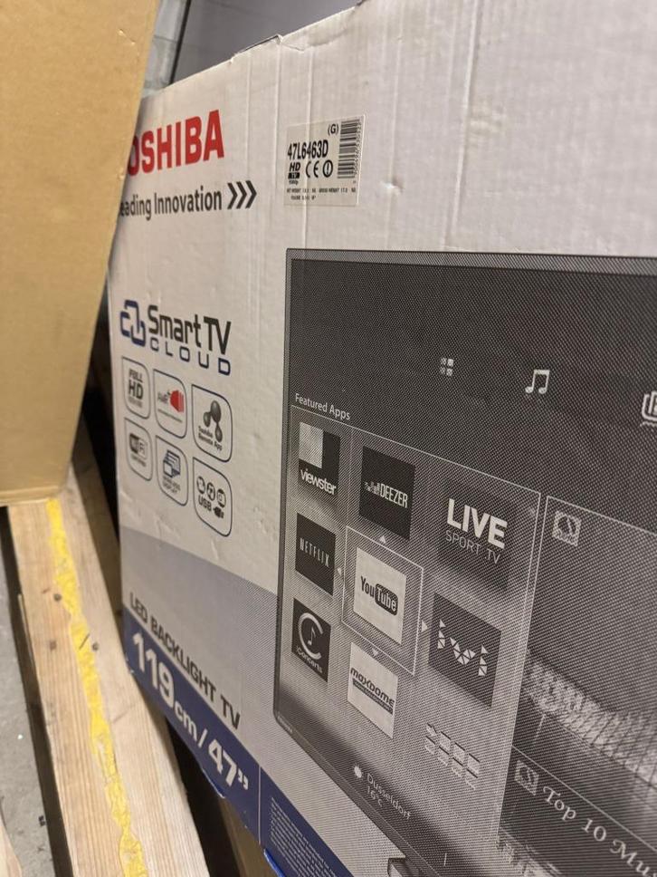 TOSHIBA Smart TV 47", Audio, Tv en Foto, Televisies, Niet werkend, LED, 100 cm of meer, Full HD (1080p), Toshiba, 120 Hz, Smart TV