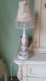 Antiek staande lamp met porseleine roosjes, Ophalen of Verzenden