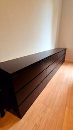 2x Malm ladekast met 6 lades, zwartbruin 160x78, Huis en Inrichting, Kasten | Ladekasten, Ophalen, 50 tot 100 cm, Zo goed als nieuw