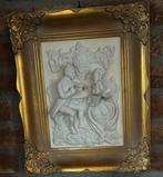Porselein Schilderij met Gouden Lijst, Ophalen of Verzenden