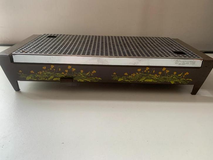 Retro Rechaud Brabantia Bruin met gele bloemen, Huis en Inrichting, Keuken | Keukenbenodigdheden, Zo goed als nieuw, Ophalen of Verzenden