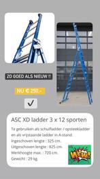 3 MAAL 12 SPORTEN ASC XD OPSTEEKLADDER Z.G.A.N 7.20 M, Doe-het-zelf en Verbouw, Ladders en Trappen, Zo goed als nieuw, Opvouwbaar of Inschuifbaar