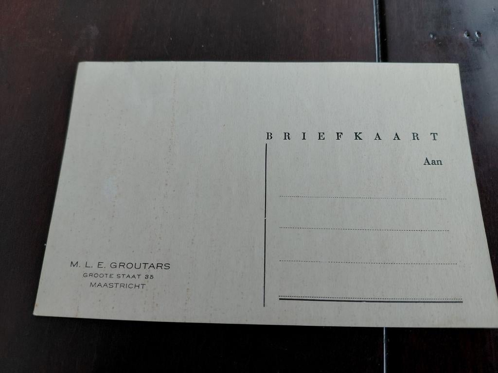 Briefkaart  M. L. E. GROUTARS  Groote Straat 35 .Maastricht, Ophalen of Verzenden, Briefkaart